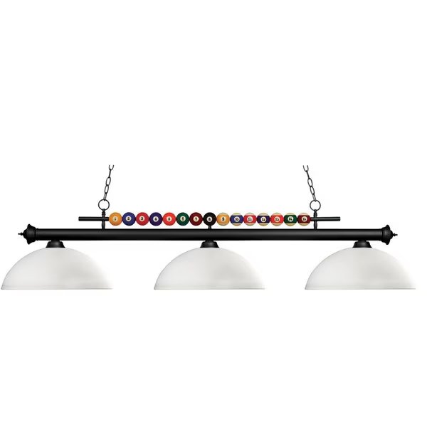 Shark 3 Light Billiard Light, Matte Black & Matte Opal, Z-Lite, Mfr#: 170MB-DMO14